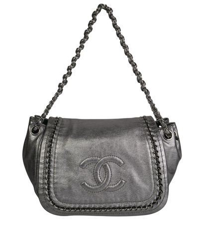 Luxe Ligne Accordion Flap Bag, front view